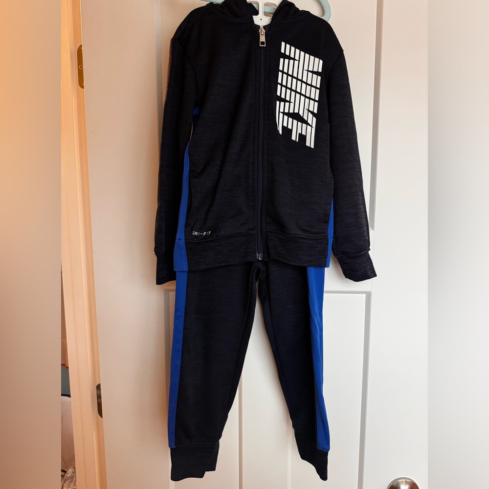 Nike (navy & royal blue) zip-up hoodie matching set